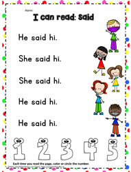Sight Word to Read - said